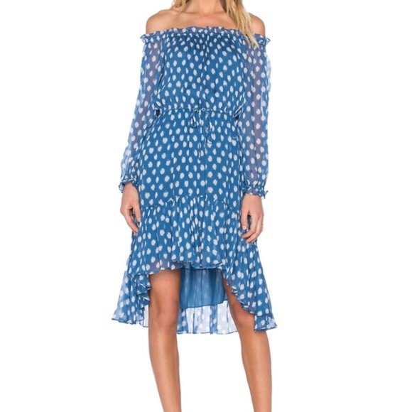 DVF Off Shoulder Polka Dot Dress - Size 4 - Picture 11 of 11
